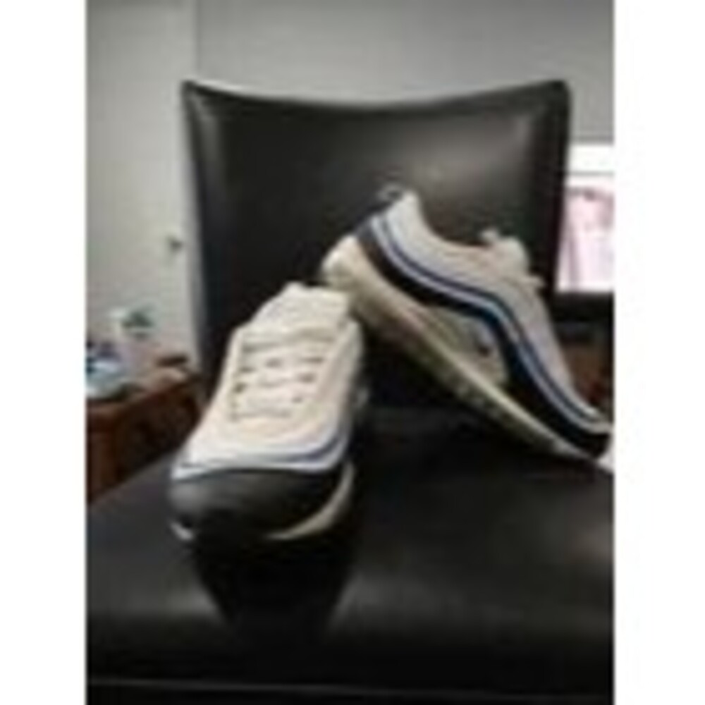 Nike Air Max 97. White/Blue/Black Sneakers. 921522-107. Boys Size 7Y.